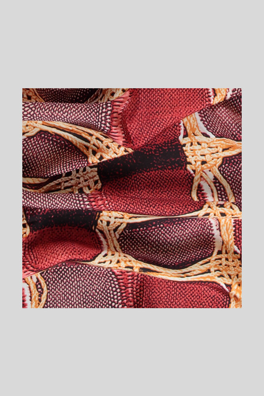 Hasır Desenli Twill Kırmızı İpek Eşarp - SARAR