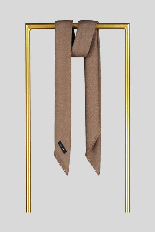 Açık Kahverengi Sade Hint Kaşmiri Eşarp - 3