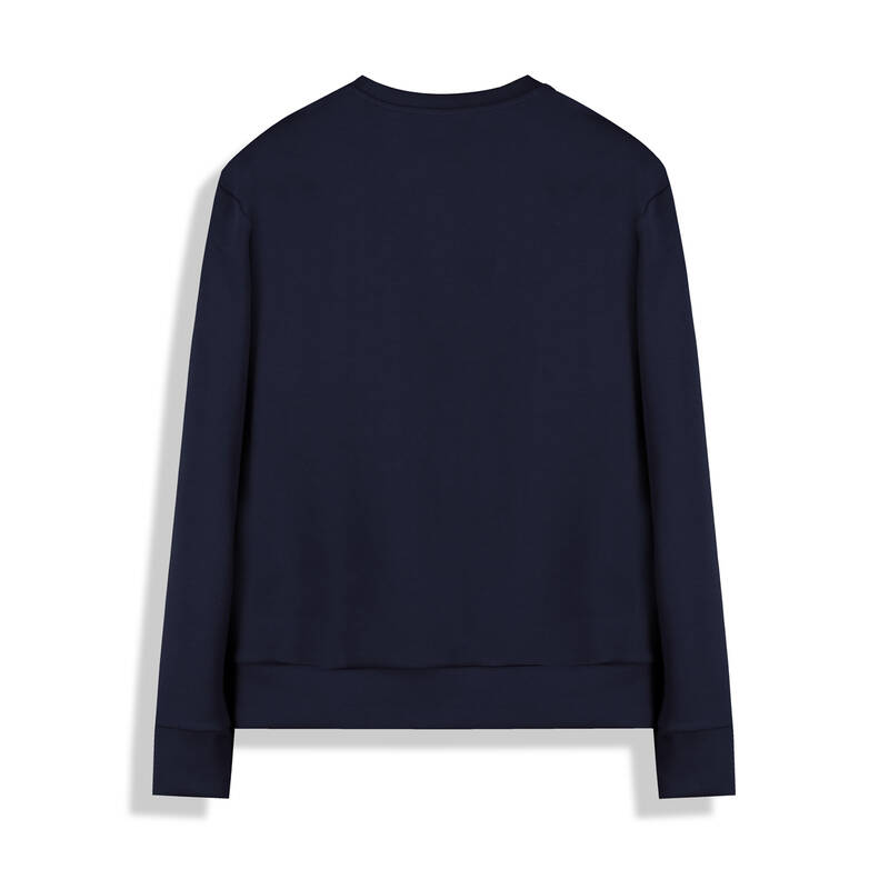 O Yaka İplik Ağaç Tasarım Lacivert Sweatshirt - 2