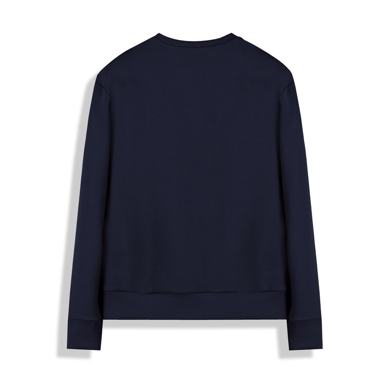 O Yaka İplik Ağaç Tasarım Lacivert Sweatshirt - SARAR