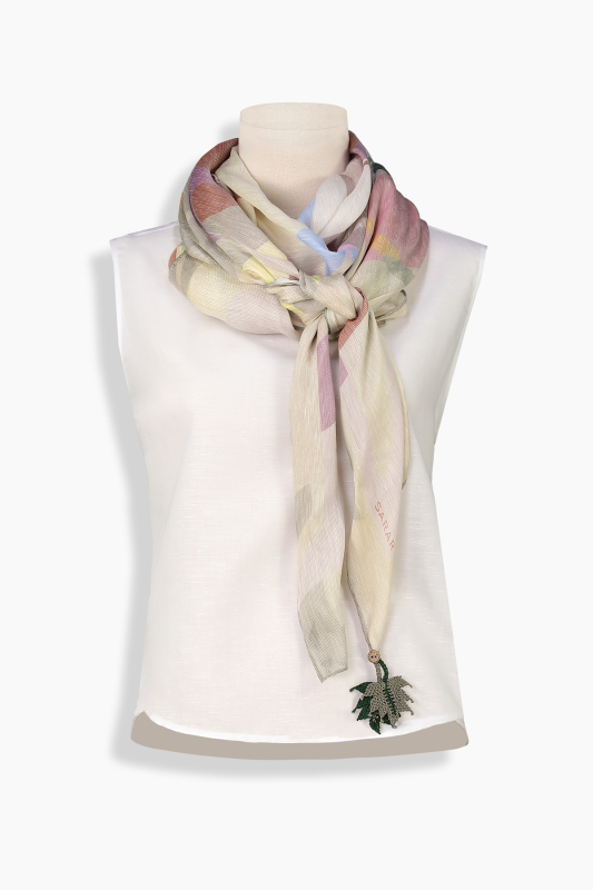 Juana Bej Keten İpek Eşarp - SARAR