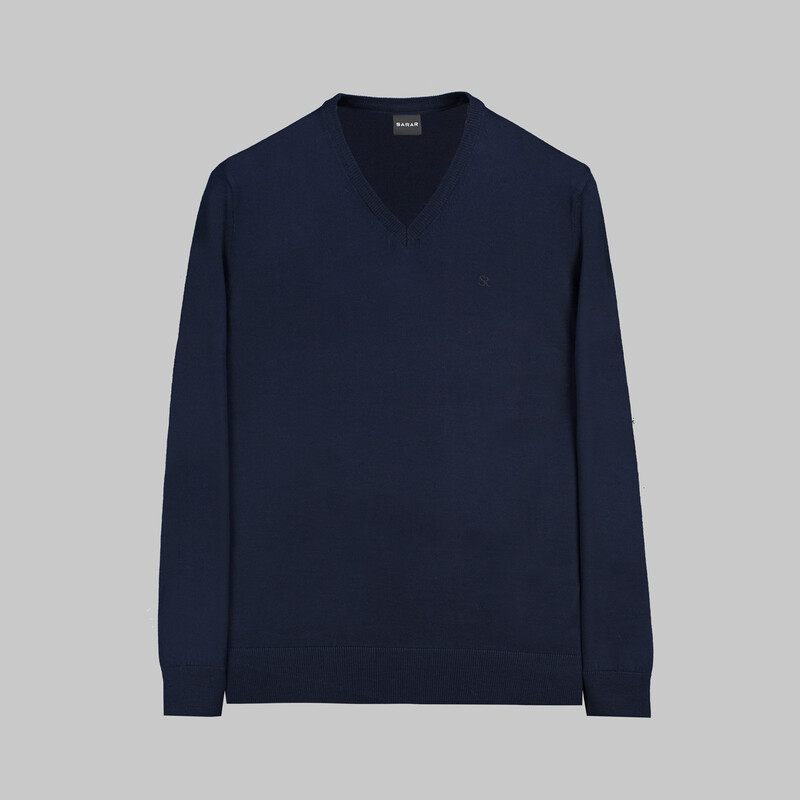 Lacivert V Yaka Triko - SARAR