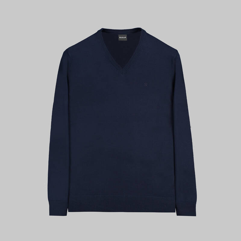Lacivert V Yaka Triko - 1