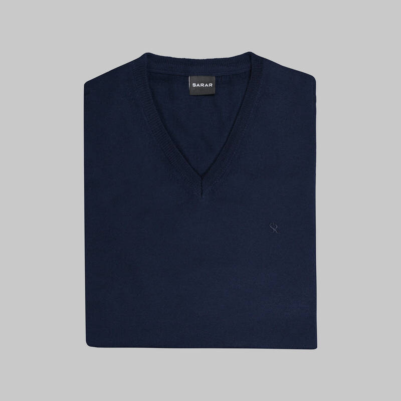 Lacivert V Yaka Triko - 3