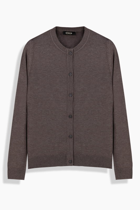 Lina Kahverengi Düğmeli Hırka - SARAR WOMAN