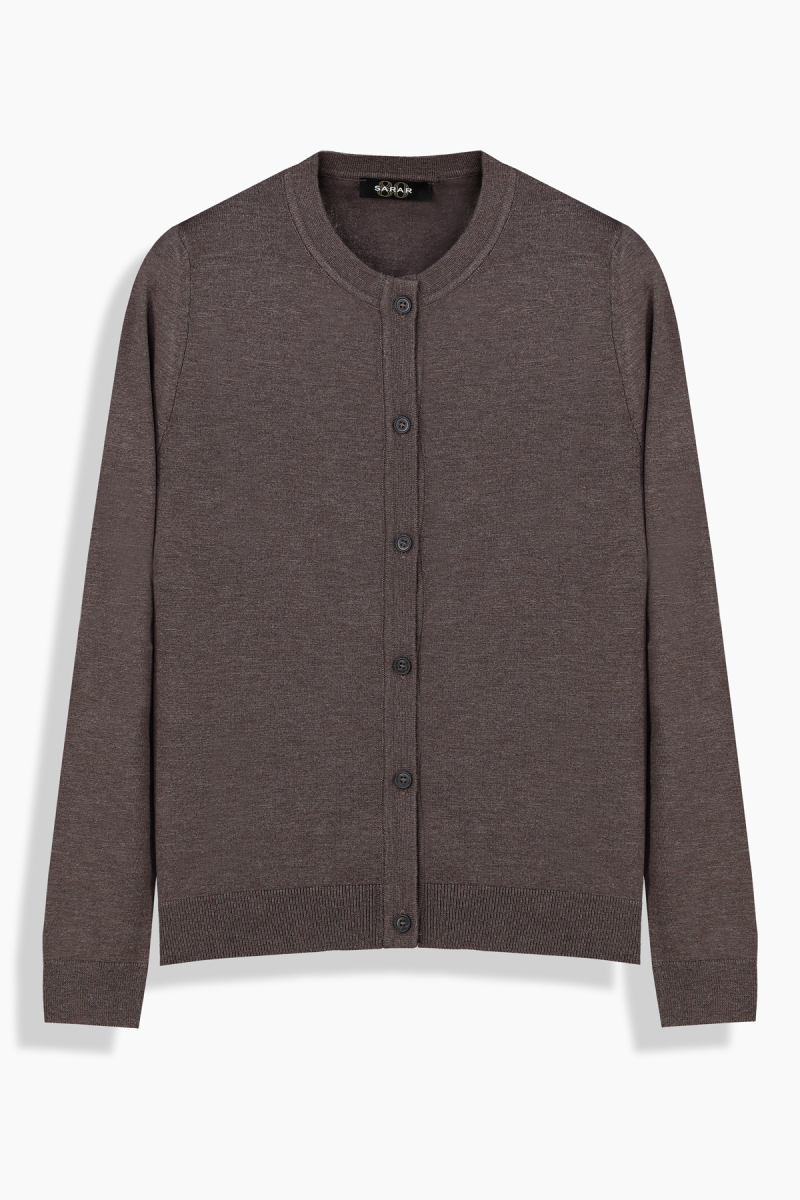 Lina Kahverengi Düğmeli Hırka - 1