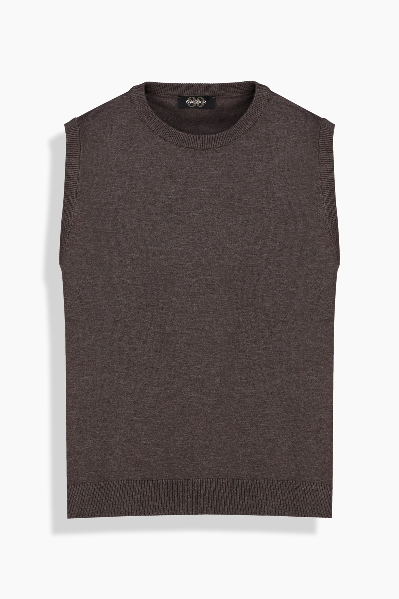 Lina Kahverengi Triko Bluz - 1