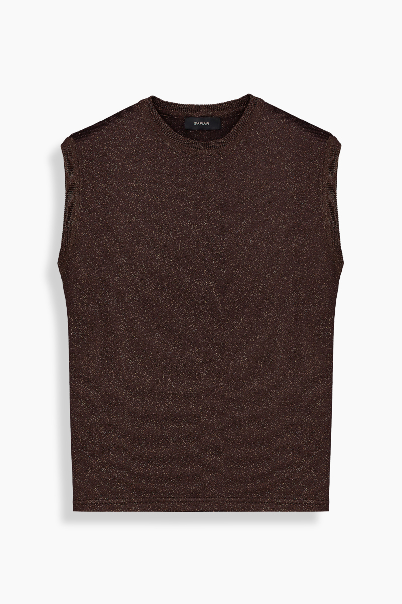 Lina Simli Kahverengi Triko Bluz - 1