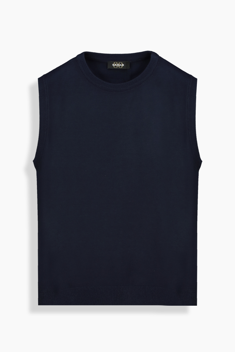 Lina Lacivert Triko Bluz - 1