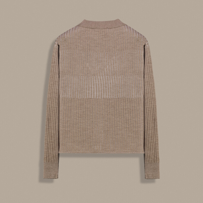 Melange Düğmeli Bej Hırka - SARAR WOMAN