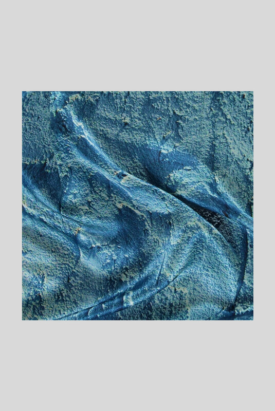 Mermer Desenli Mavi Saten İpek Eşarp - SARAR