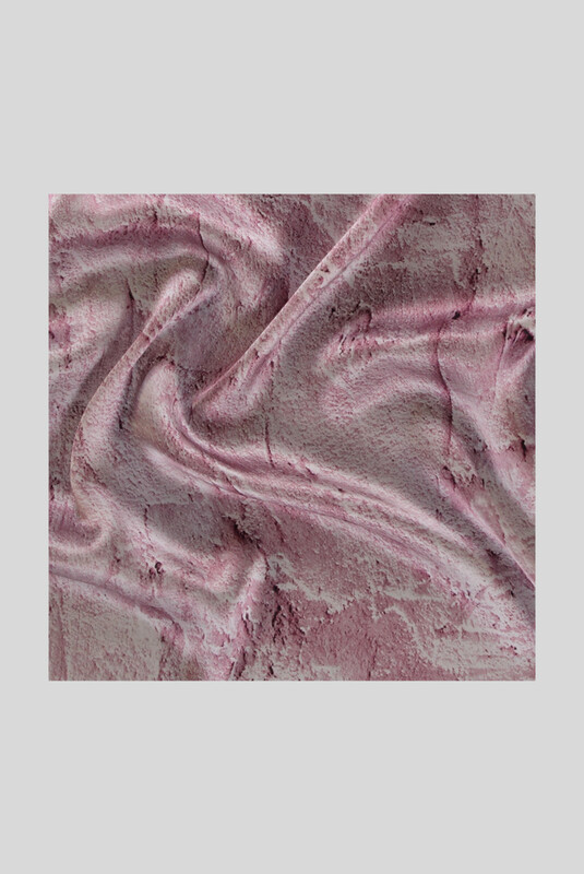 Mermer Desenli Pembe Saten İpek Eşarp - SARAR