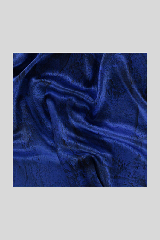 Mermer Desenli Saks Saten İpek Eşarp - SARAR