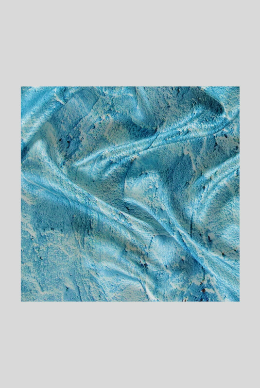 Mermer Desenli Açık Mavi Saten İpek Eşarp - SARAR