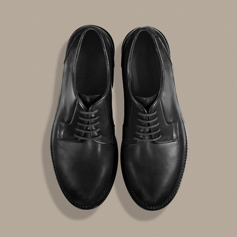 Bağcıklı Klasik Siyah Ayakkabı - SARAR