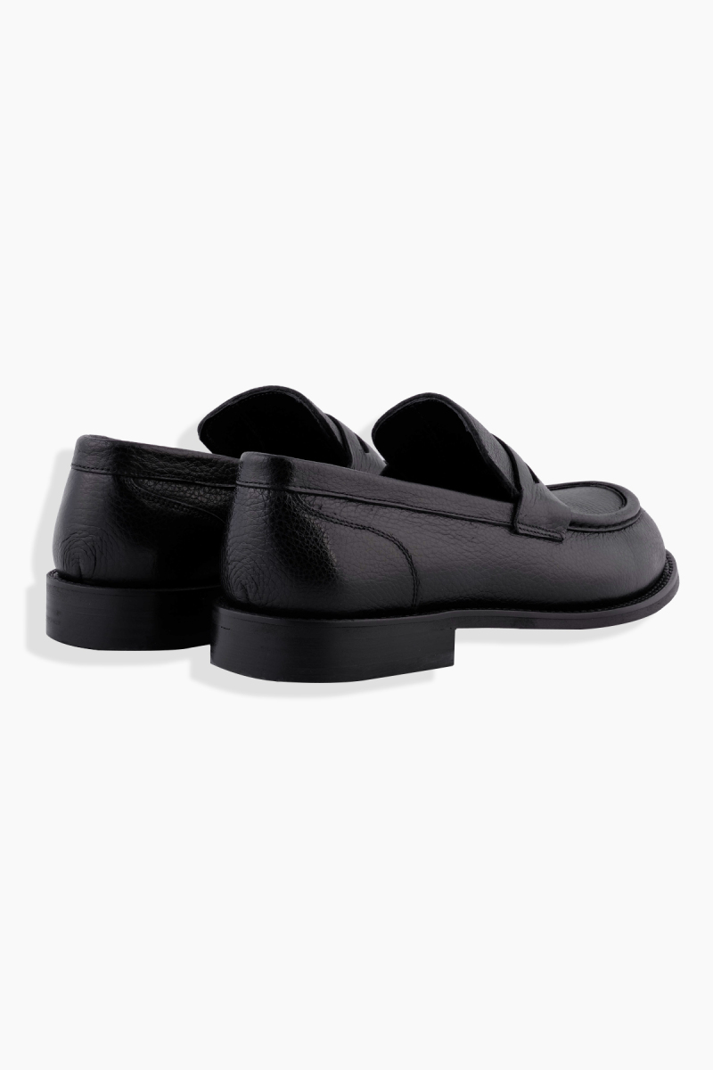 Microlight Taban Siyah Deri Bağcıksız Ayakkabı - 3