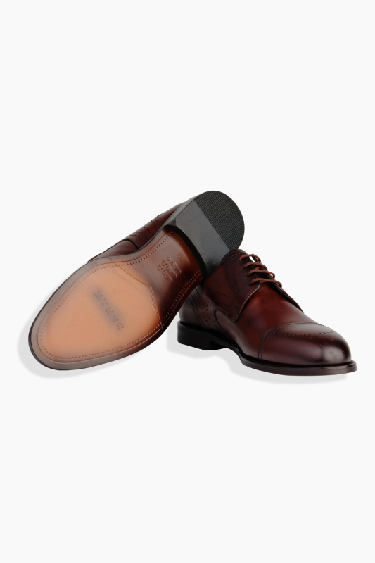 Microlight Taban Kahverengi Dikiş Detaylı Ayakkabı - SARAR