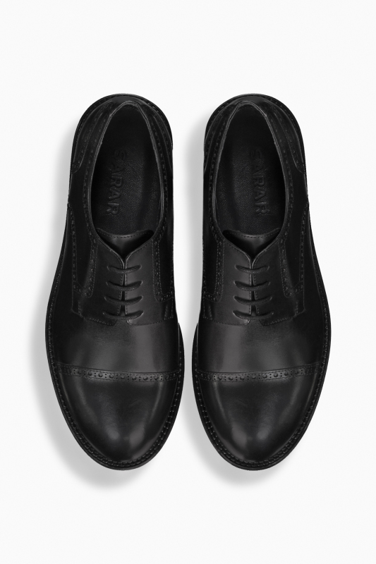 Mikrolight Desenli Siyah Ayakkabı - SARAR