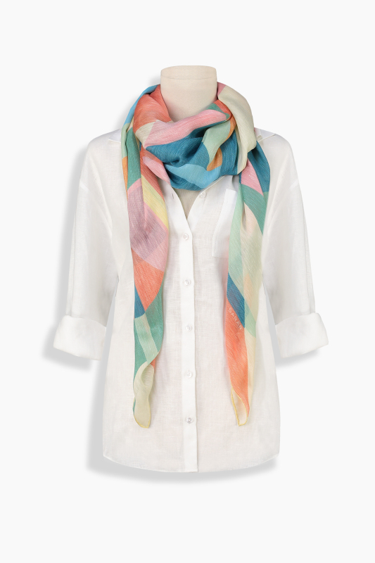 Milagros Sarı Keten İpek Eşarp - SARAR