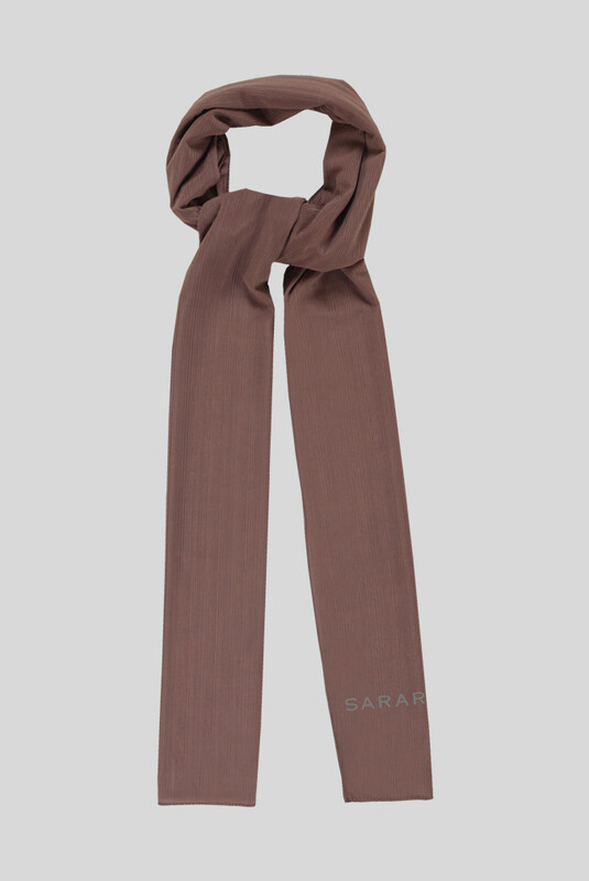 Kahverengi Parlak Penye Şal - SARAR