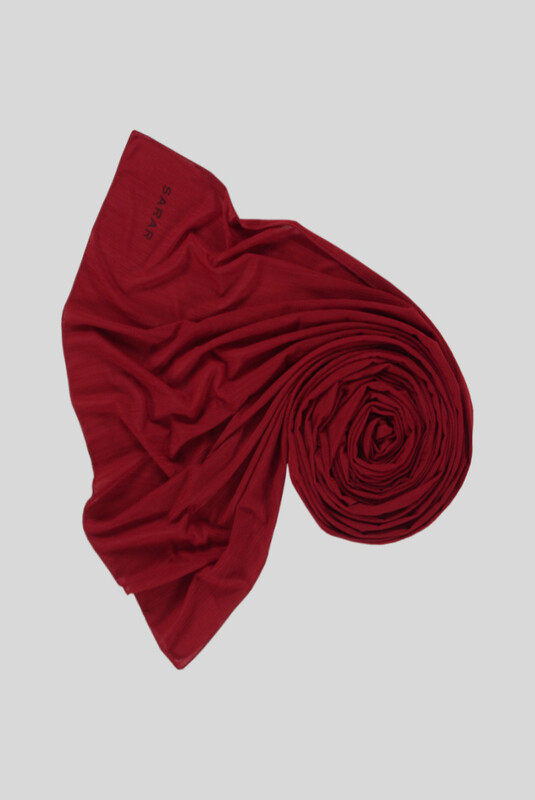 Kırmızı Parlak Penye Şal - SARAR