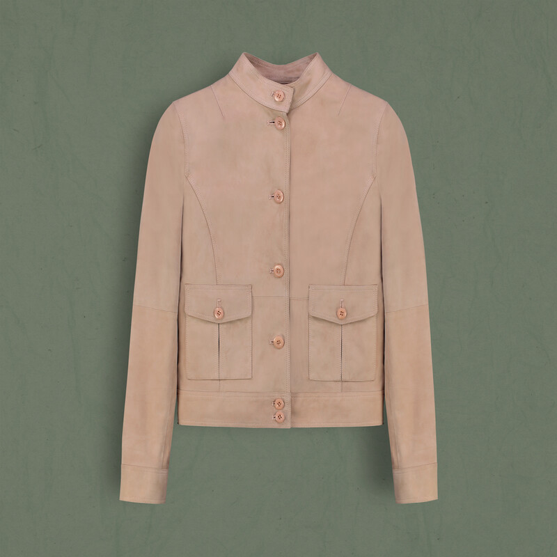 Süet Pembe Deri Ceket - SARAR WOMAN