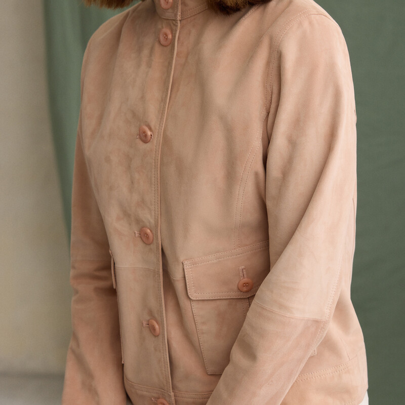 Süet Pembe Deri Ceket - SARAR WOMAN