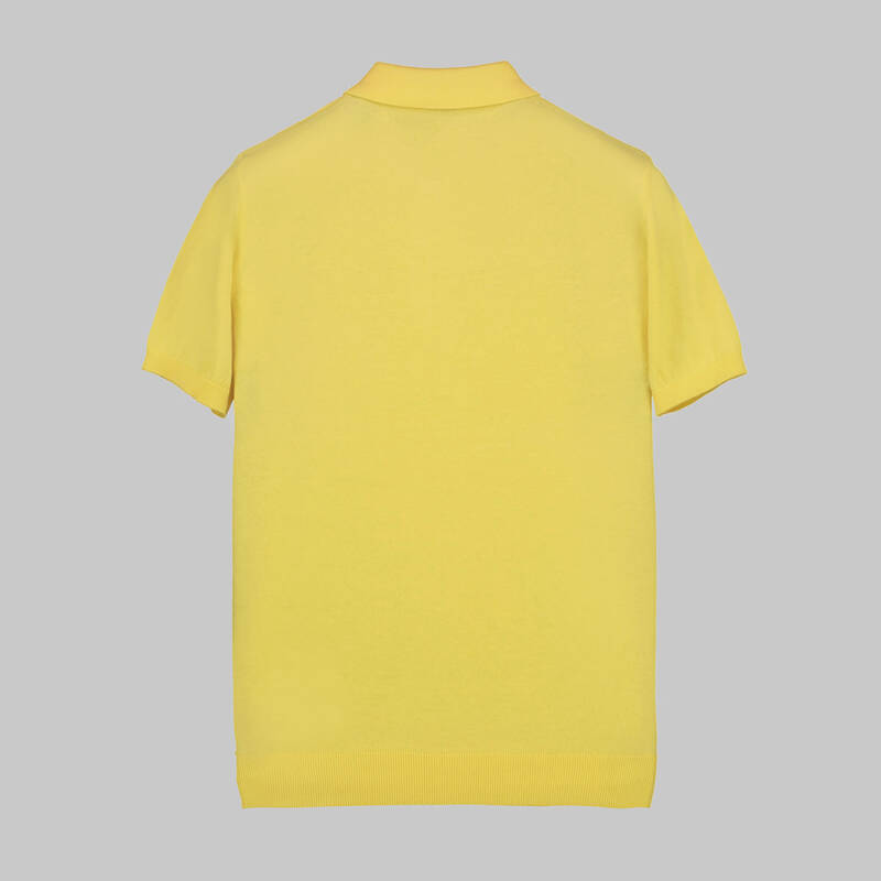 Polo Yaka Kısa Kol Pamuklu Sarı Triko - 3