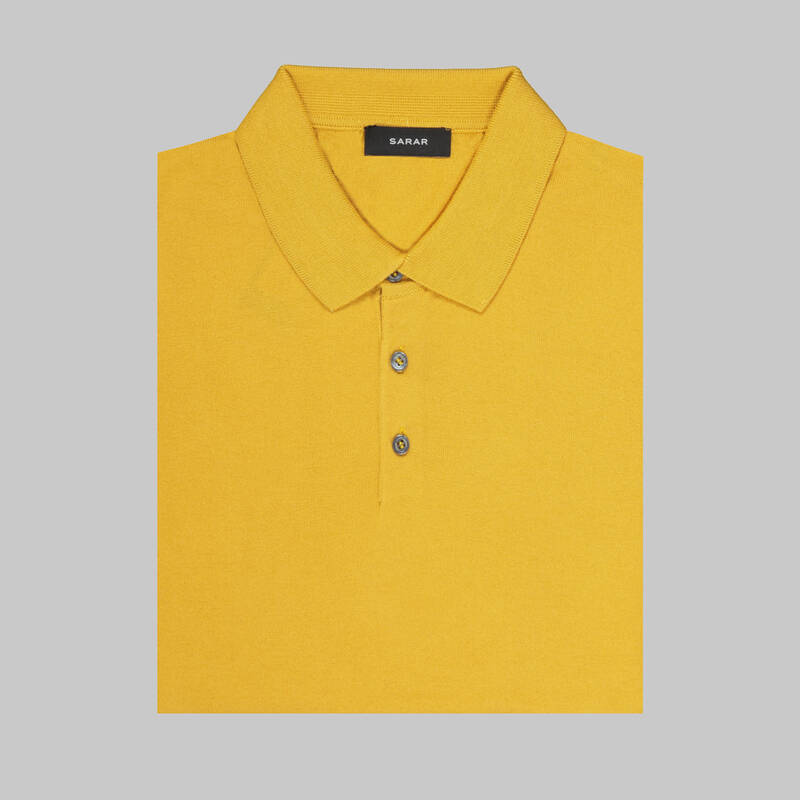 Polo Yaka Kısa Kol Sarı Triko - 3