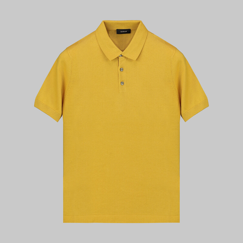 Polo Yaka Kısa Kol Sarı Triko 