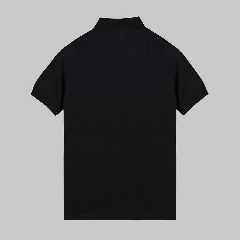 Polo Yaka Kısa Kol Siyah Triko - SARAR