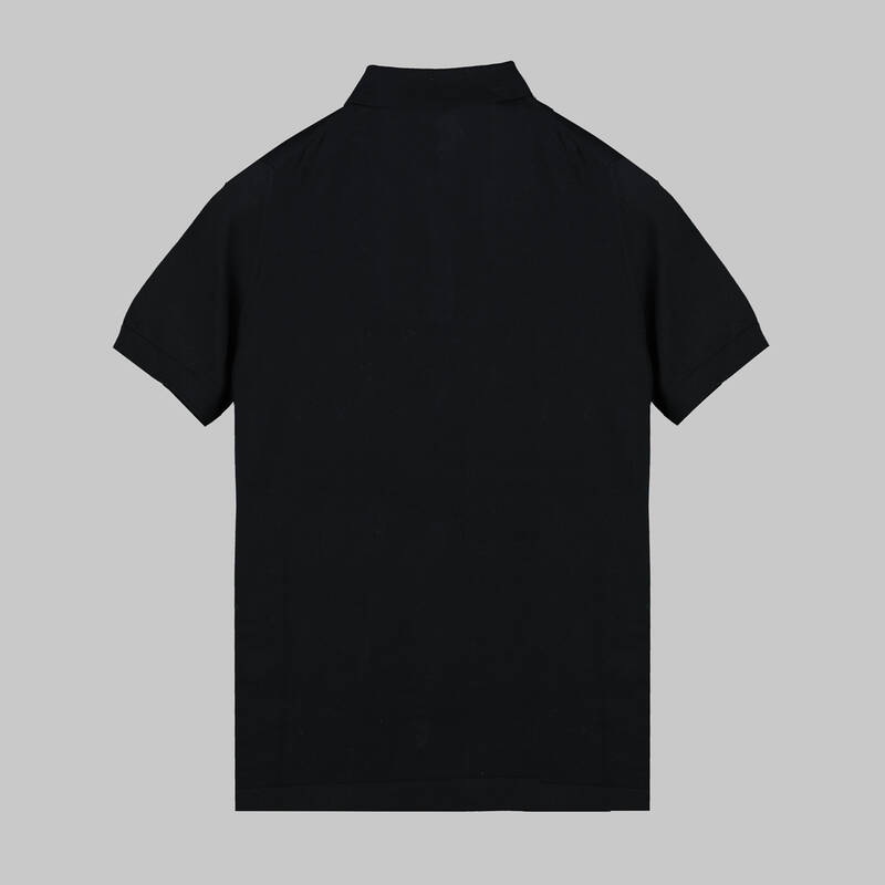 Polo Yaka Kısa Kol Siyah Triko - 2