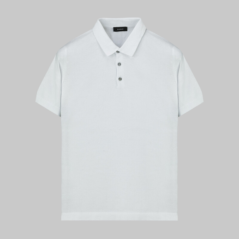 Polo Yaka Kısa Kol Beyaz Triko 