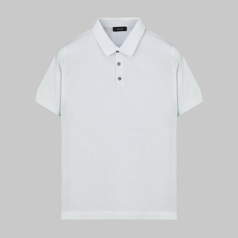 Polo Yaka Kısa Kol Beyaz Triko - 1