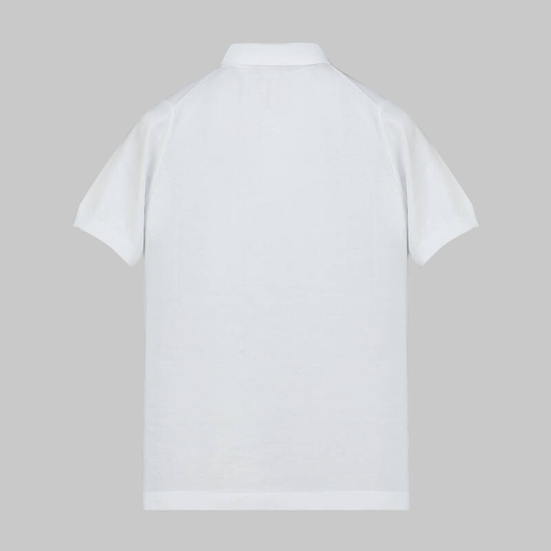 Polo Yaka Kısa Kol Beyaz Triko - 2