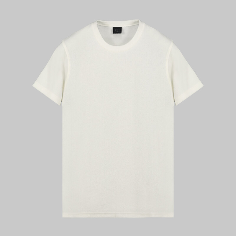 Kısa Kol Ekru Tişört - SARAR PREMIUM