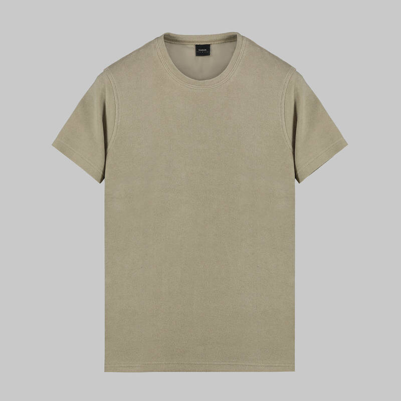 Kısa Kol Bej Tişört - 1
