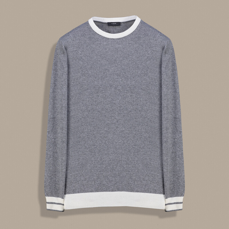 O Yaka Erkek Gri Triko 