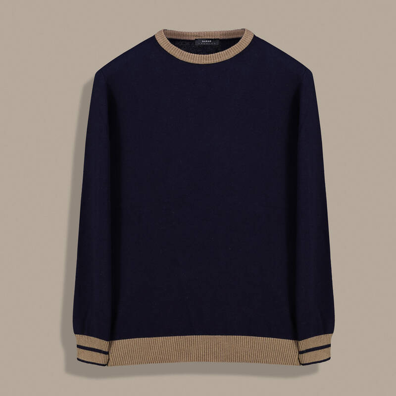 O Yaka Erkek Lacivert Triko - 1