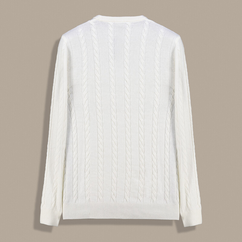 Bisiklet Yaka Örgü Desen Ekru Triko - SARAR PREMIUM