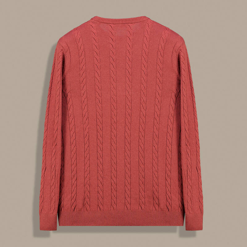 Bisiklet Yaka Örgü Desen Kiremit Triko - 2