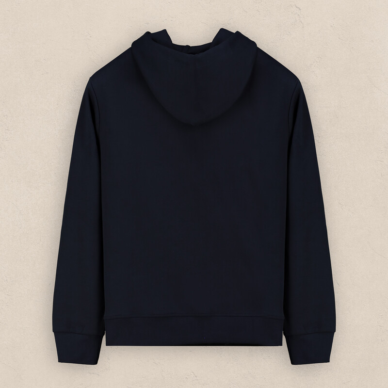 Fermuarlı Kapüşonlu Lacivert Sweatshirt - SARAR PREMIUM