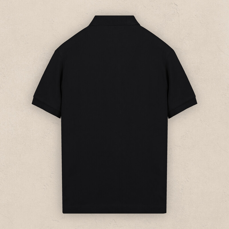 Polo Yaka Pamuk Siyah Tişört - SARAR PREMIUM
