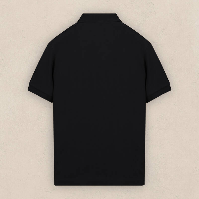 Polo Yaka Pamuk Siyah Tişört - 2