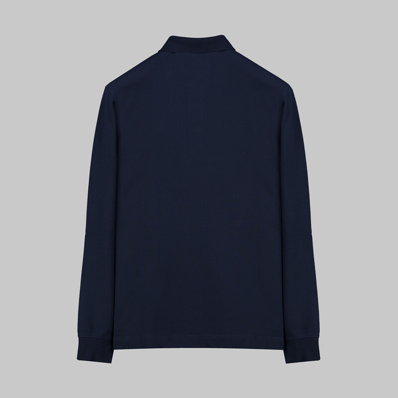 Polo Yaka Uzun Kol Lacivert Tişört - SARAR PREMIUM