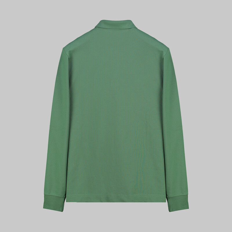 Polo Yaka Uzun Kol Yeşil Tişört - SARAR PREMIUM