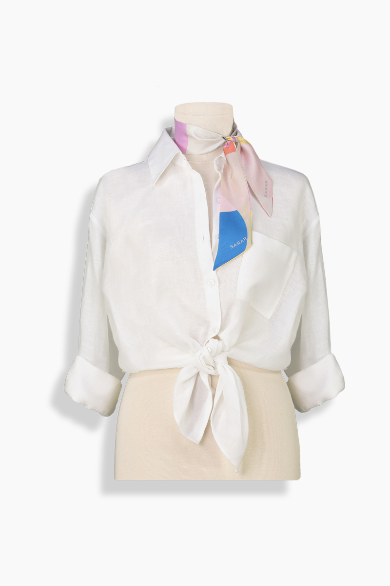 Reneta İpek Twill Sarı Fular - 1
