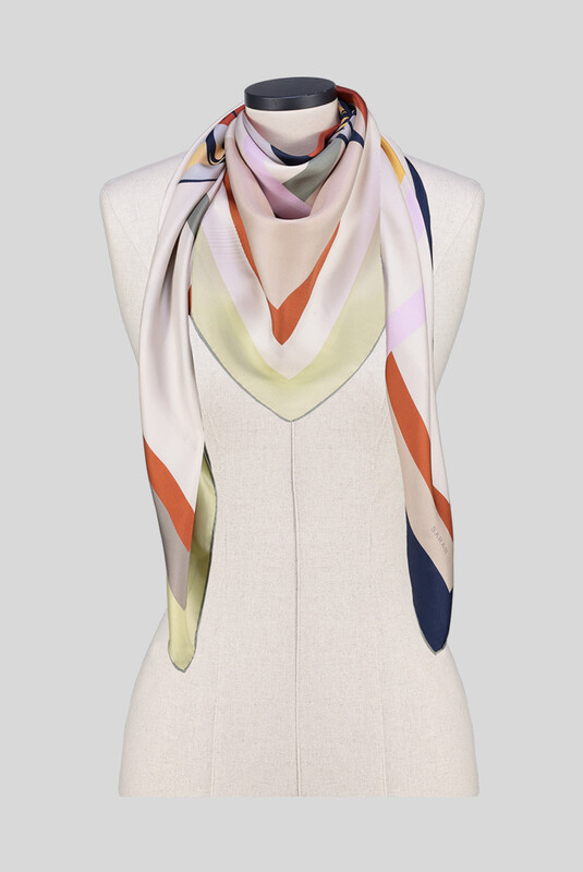 Rubisa İpek Twill Bej Eşarp - SARAR