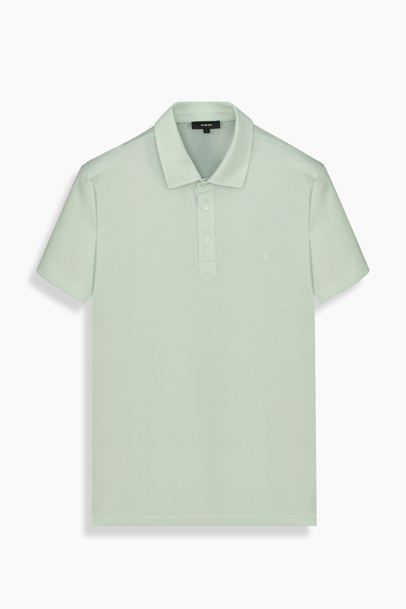 Regular Fit Polo Yaka Pamuklu Yeşil Tişört - 1