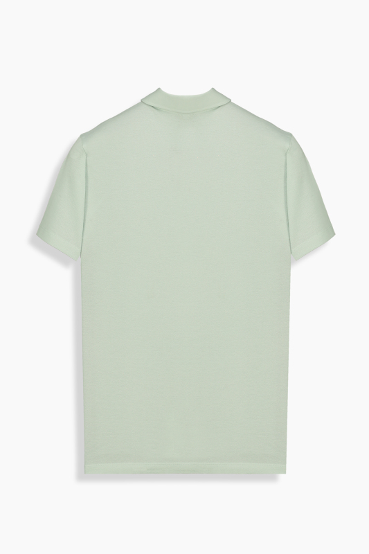 Regular Fit Polo Yaka Pamuklu Yeşil Tişört - SARAR